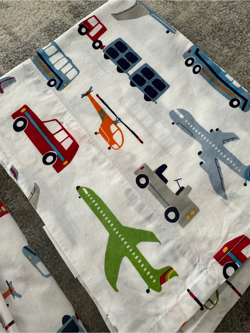 Pottery Barn Kids Transportation Toddler Sheet Set (Crib Size)